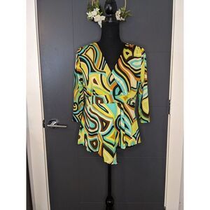 3 for $20 Vintage‎ Cactus Flower 90's does 70's Retro Groovy Top